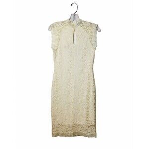 Almost Famous Bodycon Dress Ivory Lace Sleeveless Sexy S Summer
